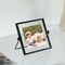Modern Metal Floating Tabletop Photo Picture Frame with Glass Cover and Easel Stand